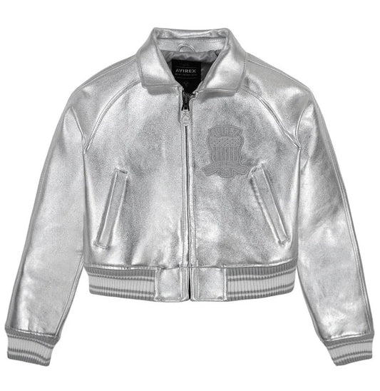 Shine Bright Limited Edition Cropped Metallic Icon Silver Jacket