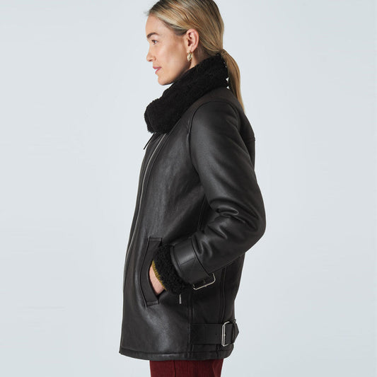 Women Shearling Brianna Biker Jacket