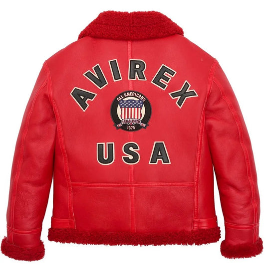 Unisex Avirex B3 Bomber Shearling Leather Jacket