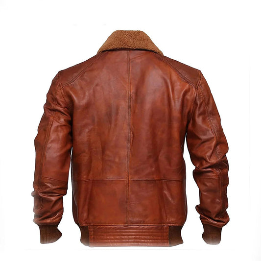 Men’s Aviator Rust Brown Air force Bomber A2 Flight Distressed Leather Jacket