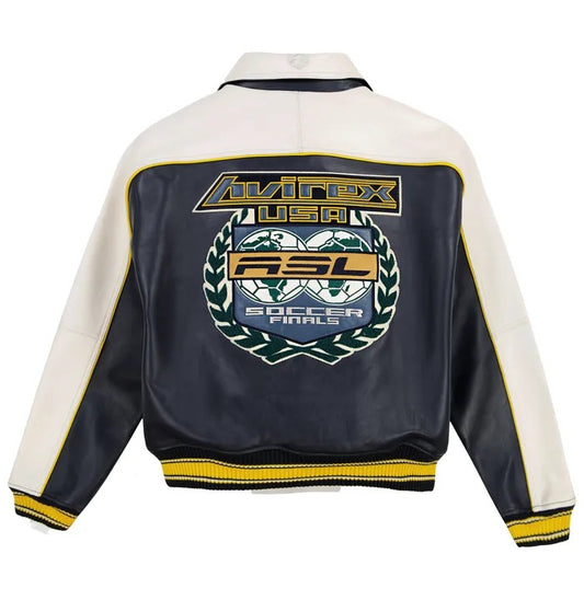 Men’s Avirex Soccer Leather Bomber Jacket