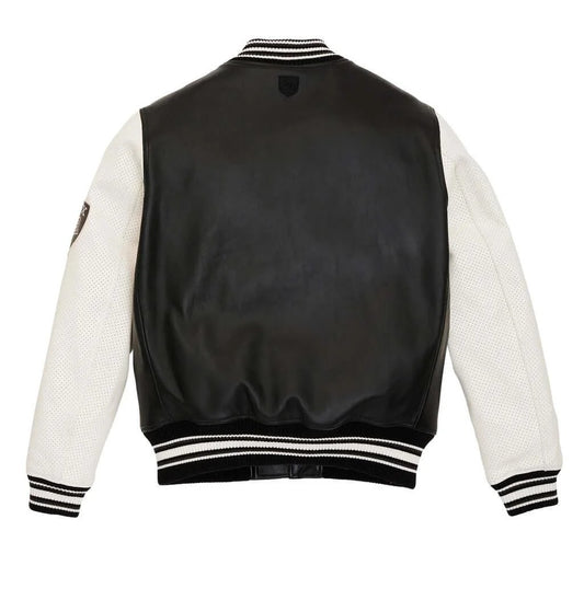 Avirex Black Script USA Varsity Leather Jacket