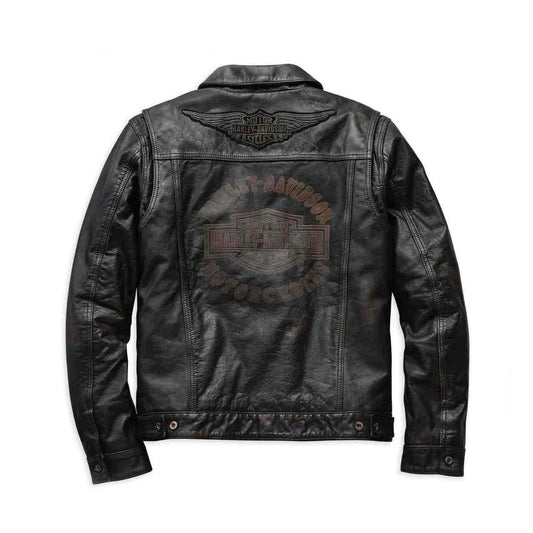 Harley-Davidson Men’s Digger Slim Fit Washed Leather Jacket