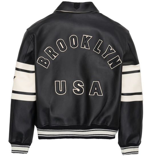 Men’s Avirex Limited Edition Brooklyn Black Leather Jacket