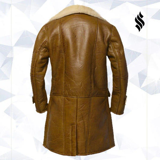 Men's Heritage Brown Shearling Leather Coat