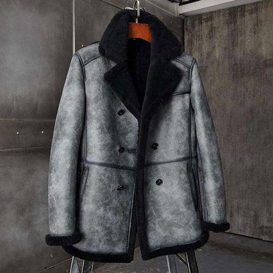 Men's Glacier B3 Shearling Long Overcoat
