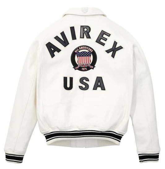 Avirex Snow White Icon Leather Jacket