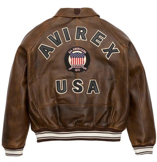 Avirex Vintage Brown Icon Leather Jacket