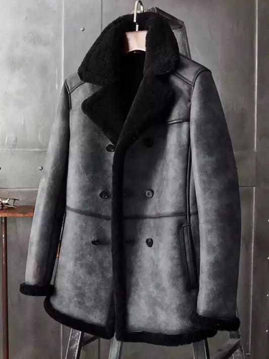 Men's Glacier B3 Shearling Long Overcoat
