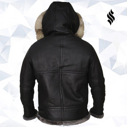 Men's Arctic Hooded Shearling Leather Jacket