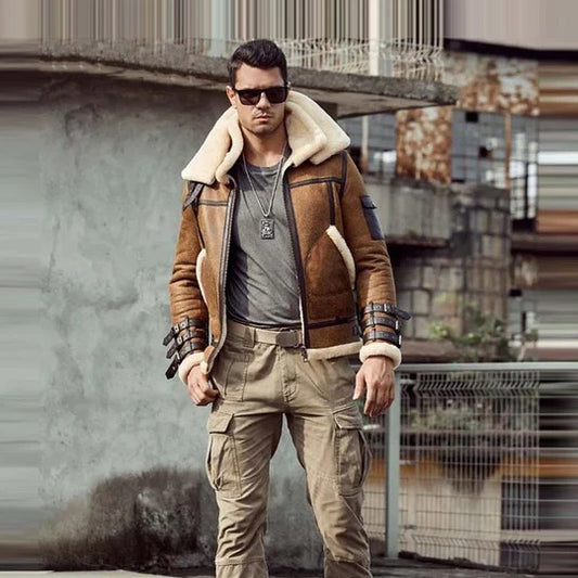 Men's Heritage B3 Double Collar Shearling Flight Jacket