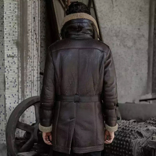 B3 Aviator Long Jacket for Men in Premium Leather – Flight Design | Leather Elites