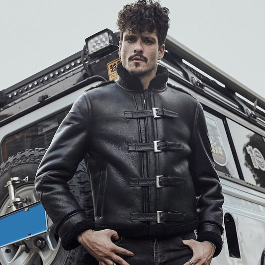 Classic Men Black B3 Motorcycle Jacket – RAF Leather Edition | Leather Elites
