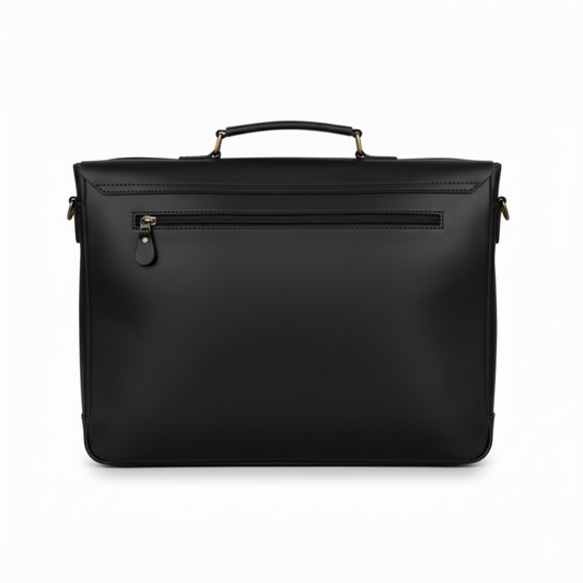 Black Leather Laptop Bag 14 "15" & 16" Messenger Bag Matt Oil Pull-Up
