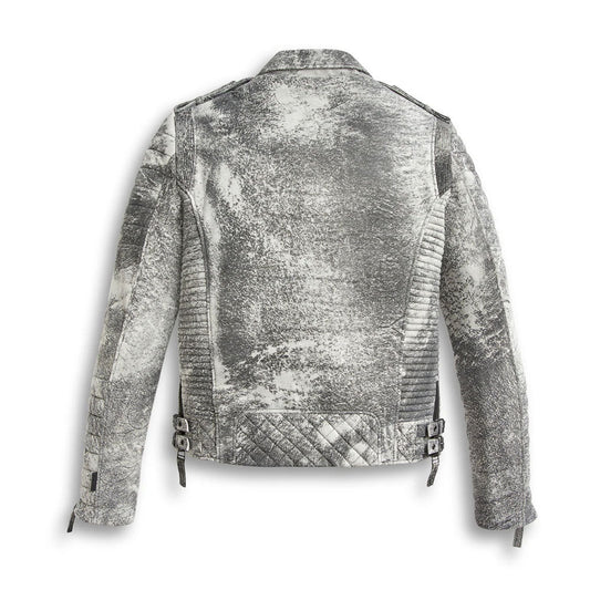 Men Biker Jacket in Storm Grey Genuine Leather – Moto Outerwear | Leather Elites