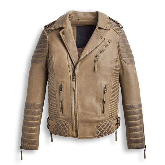 Men’s Desert Brown Waxed Leather Motorbike Jacket | Biker Outerwear – Leather Elites