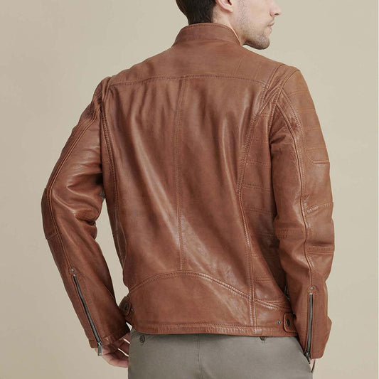 Men Brown Hide Moto Riding Coat – Biker Style Outerwear | Leather Elites