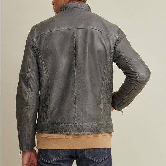 Men Green Shade Leather Moto Riding Coat – Biker Style | Leather Elites