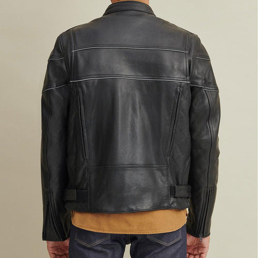 Motorcycle Rider Jacket in Leather – Warm Thinsulate Lined Design