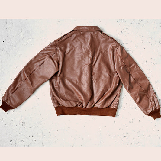 Classic Men Brown A-2 Aviation Jacket – Lambskin Leather Flight Edition | Leather Elites