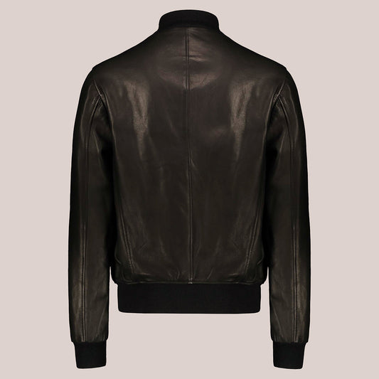 Black A-1 Vintage Aviation Bomber Jacket for Men – Lambskin Leather
