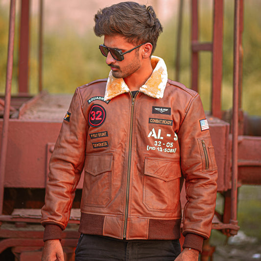Classic Men Brown B3 Aviation Bomber Jacket – Leather Flight Style | Leather Elites