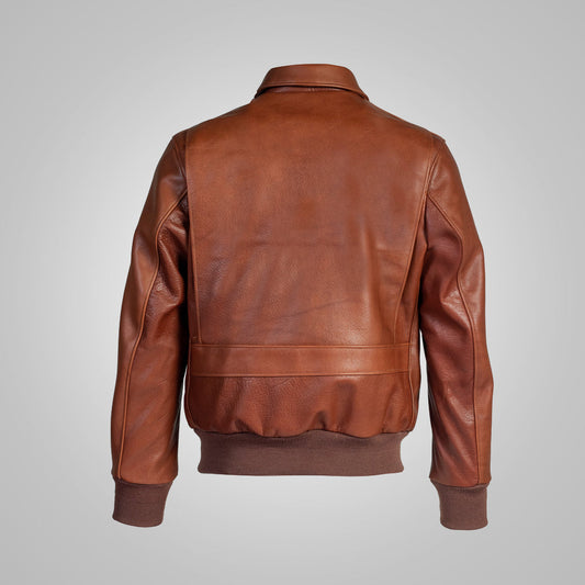 Men’s RAF Leather Flight Jacket – Brown Flying Bomber Outerwear | Leather Elites