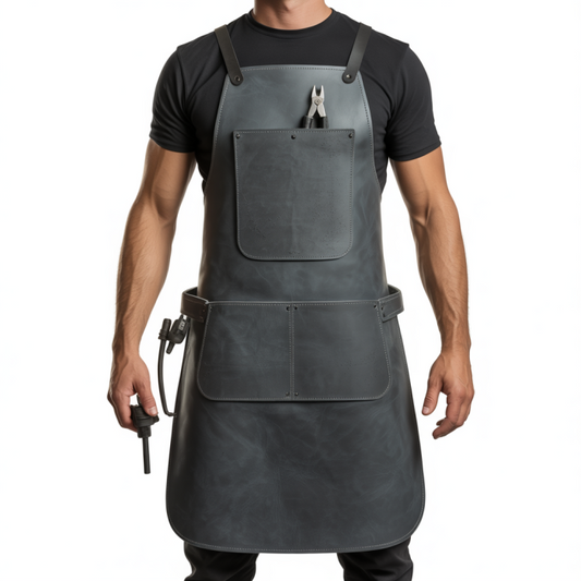 Black Charcoal Iron Burn Welding Leather Apron