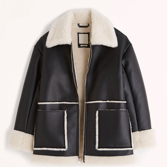 Black Women B3 RAF Aviator Leather Jacket