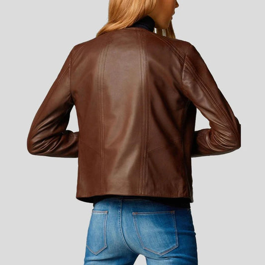 Brown Motorcycle Leather Jacket