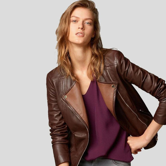 Brown Motorcycle Leather Jacket