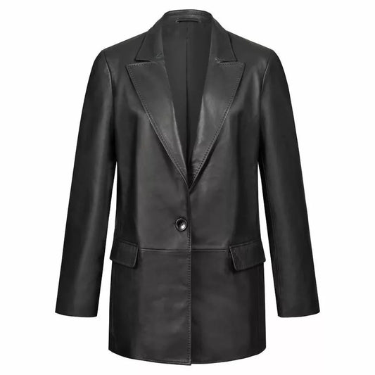 Cora Astonish Black Women Leather Blazer