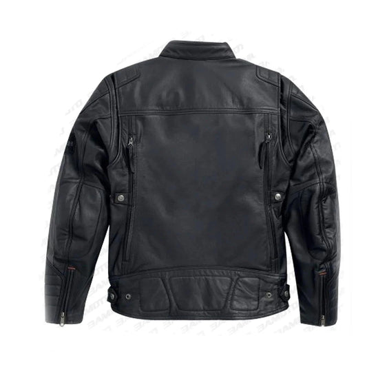 Harley Davidson Mens EXMOOR Reflective Wing Motorcycle Leather Jacket