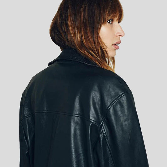 Hazel Stylish Black Leather Jacket