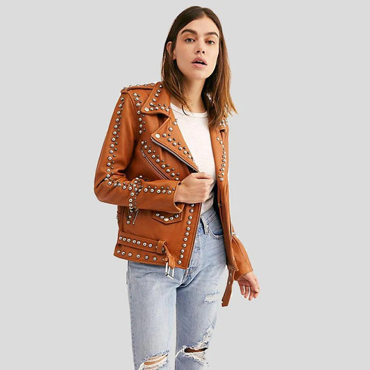 Nadia Tan Studded Leather Jacket