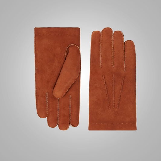 New Men American Shearling Leather Gloves
