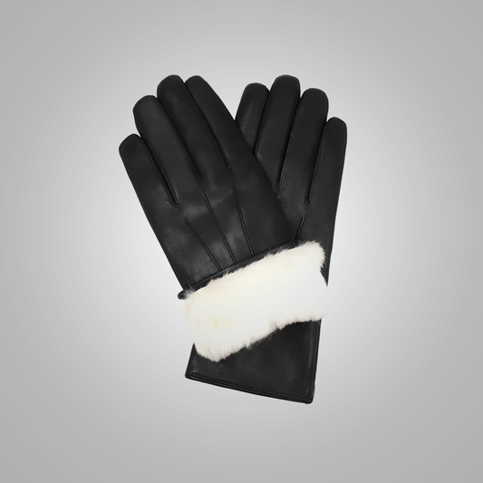 New Men Mat Black Leather Gloves