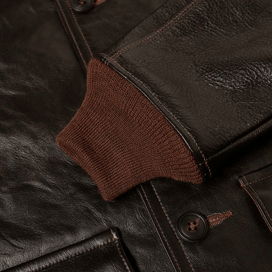 Retro Men’s Brown Leather Aviation Jacket