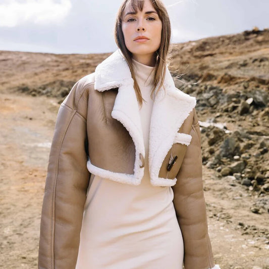 Women's B3 Faux Fur Skin Leather Aviator Jacket
