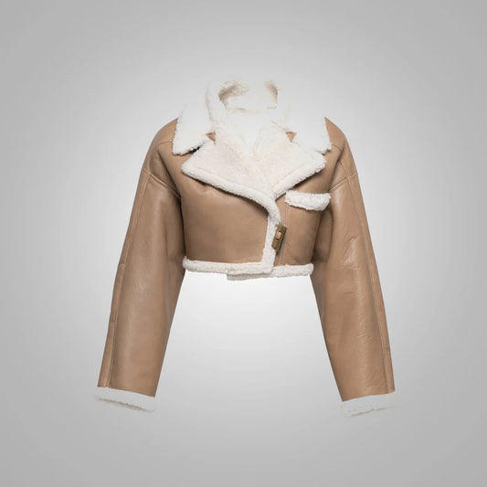 Women's B3 Faux Fur Skin Leather Aviator Jacket