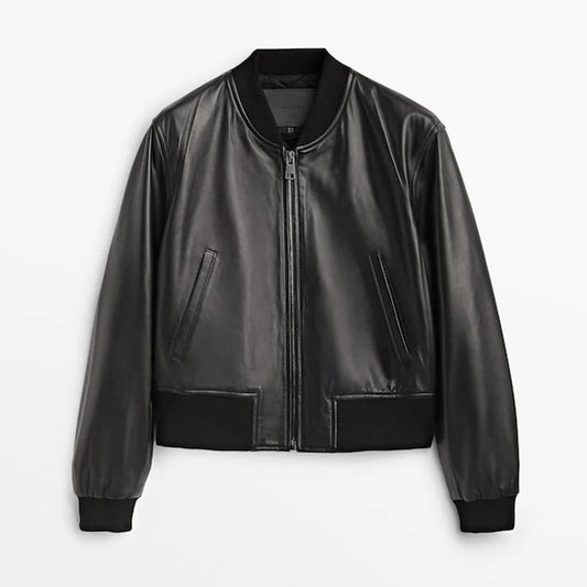 Women's Black RAF Aviator  Bomber Leather Jacket