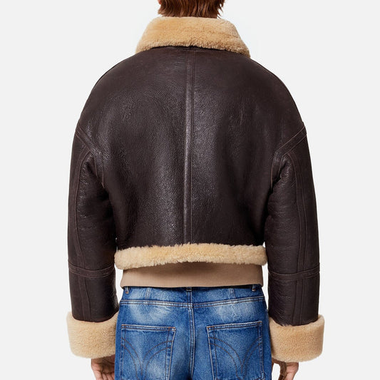 Women's Dark Brown Aviator Leather Jacket