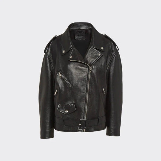 Women's Spider Black Motorcycle Leather Biker Jacket